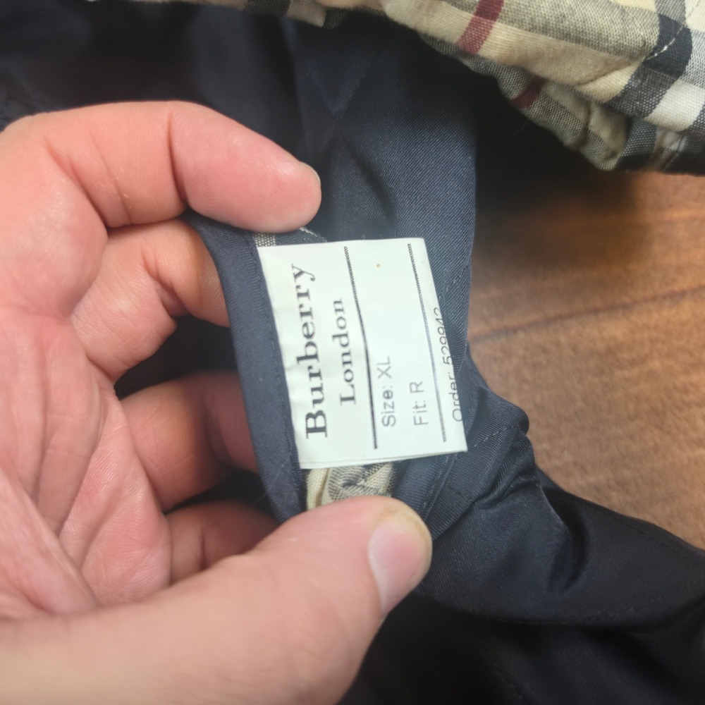 Burberry Quilted Jacket Womens XL Navy Blue Good Nova Check Lining Made England - Picture 6 of 10